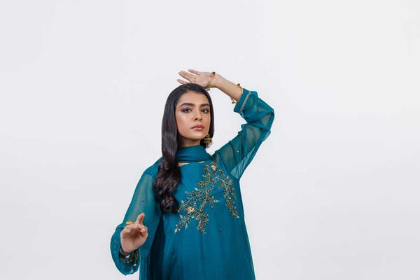 Branded Chiffon Suit - Elnara Hand Work Dress - Sheep Online Clothing